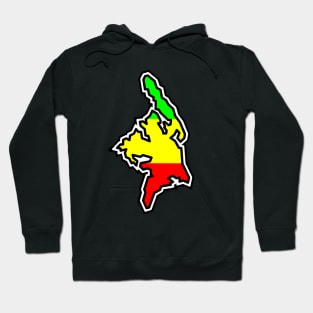 Cortes Island Silhouette in Rastafari Colours - Rasta Flag - Cortes Island Hoodie